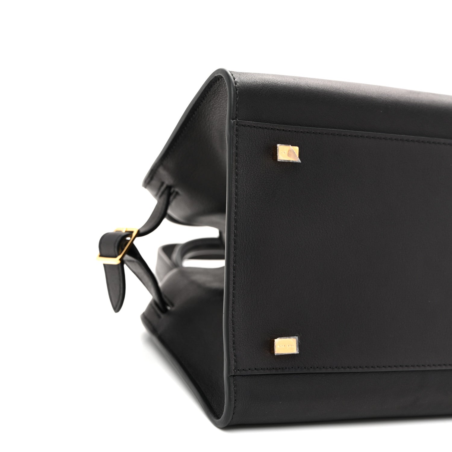 The Row Polished Saddle Calfskin Soft Margaux 10 Bag Black 9 of 10