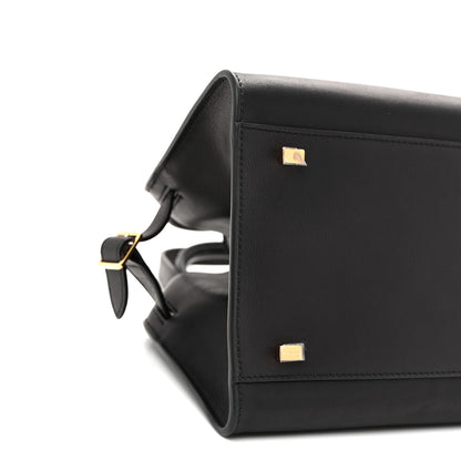 The Row Polished Saddle Calfskin Soft Margaux 10 Bag Black 9 of 10