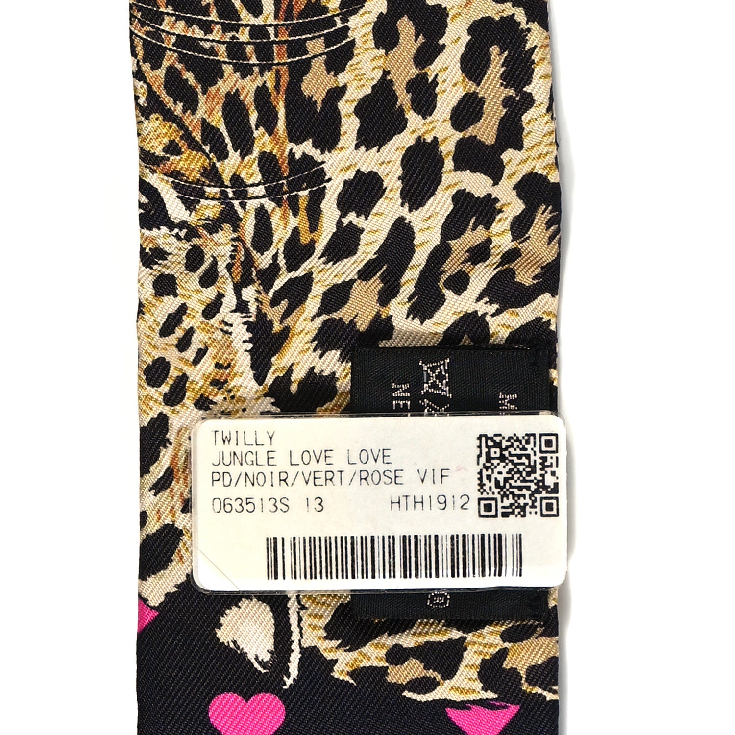 Hermes Silk Jungle Love Love Twilly Black Vert Rose Vif 3 of 4