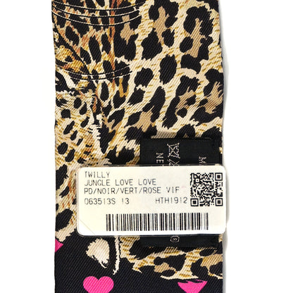 Hermes Silk Jungle Love Love Twilly Black Vert Rose Vif 3 of 4