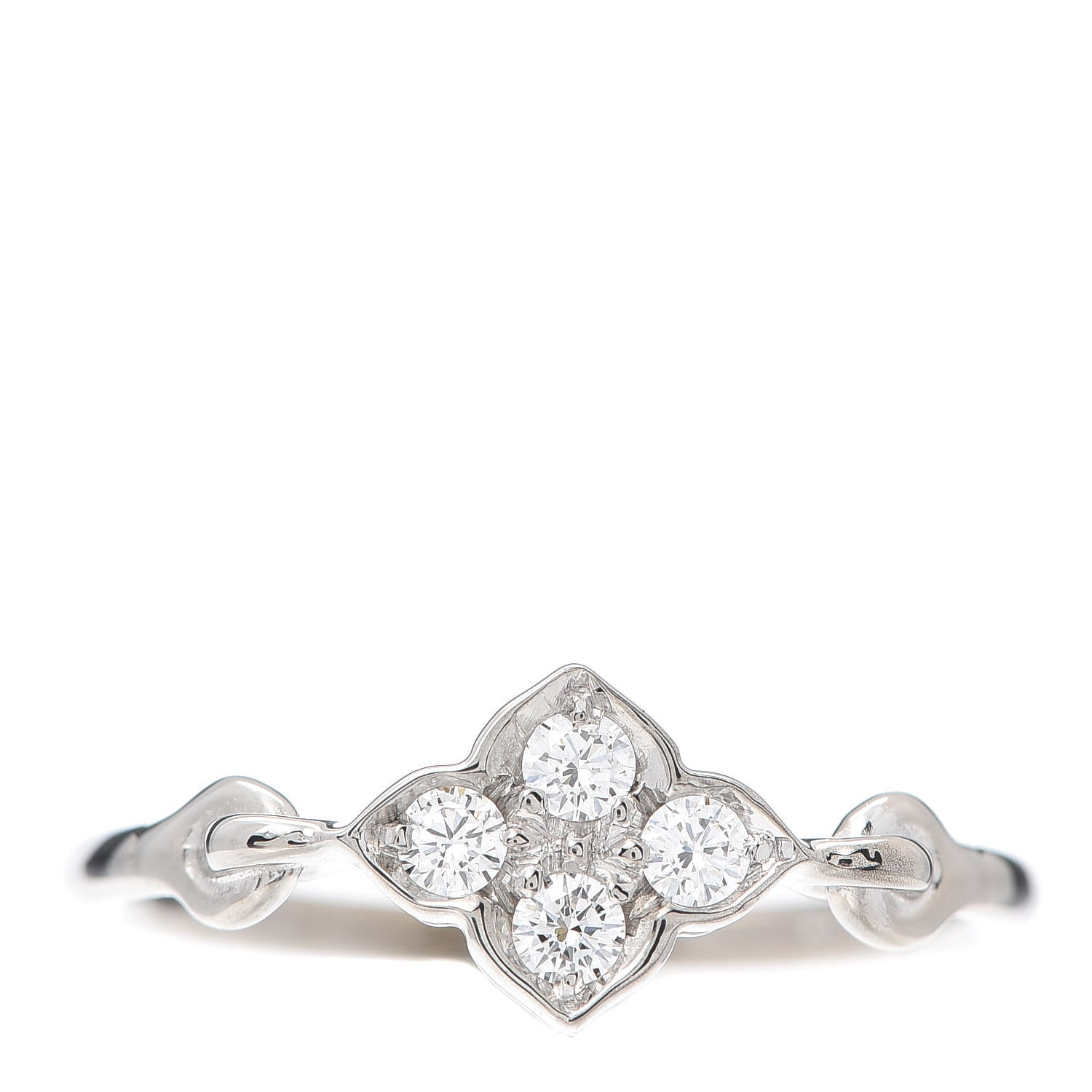 Cartier 18K White Gold Diamond Hindu Floral Ring 47 4 1 of 4