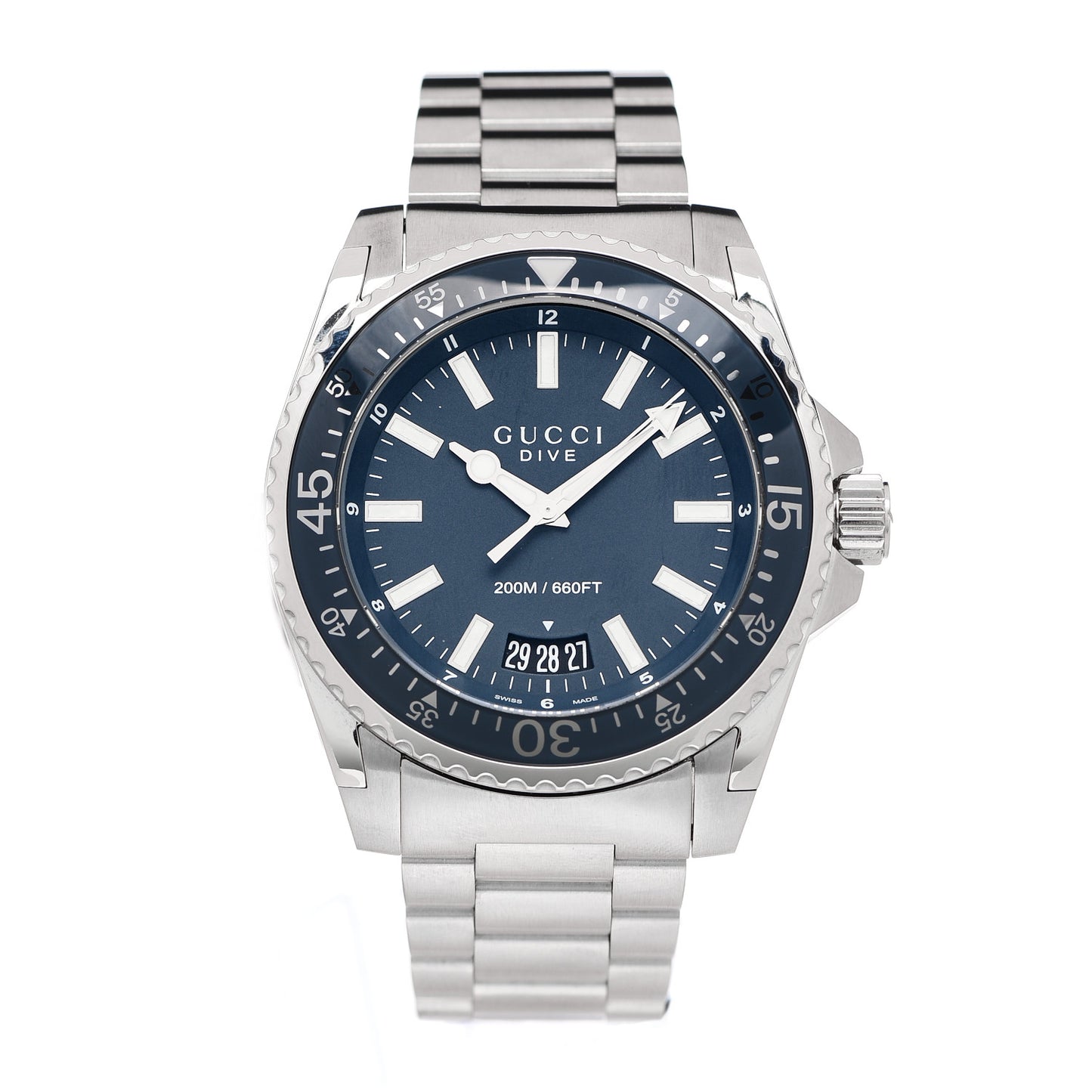 Stainless Steel 45mm Dive Quartz Watch Blue