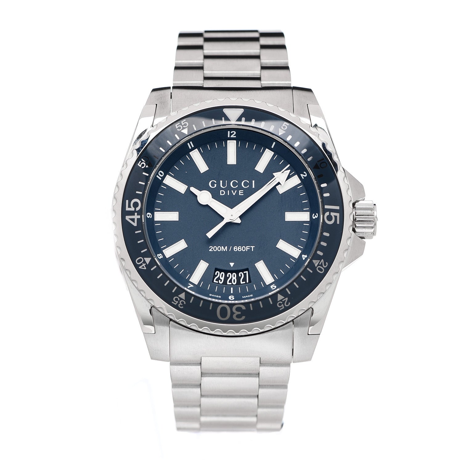 Gucci Stainless Steel 45mm Dive Quartz Watch Blue 1 of 7