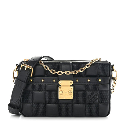 Louis Vuitton LOUIS VUITTON Damier Quilt Lambskin Troca Pochette Black 1 of 13