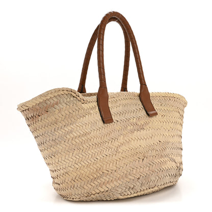 Chloe Raffia Small Grain Calfskin Medium Marcie Basket Tan 3 of 12
