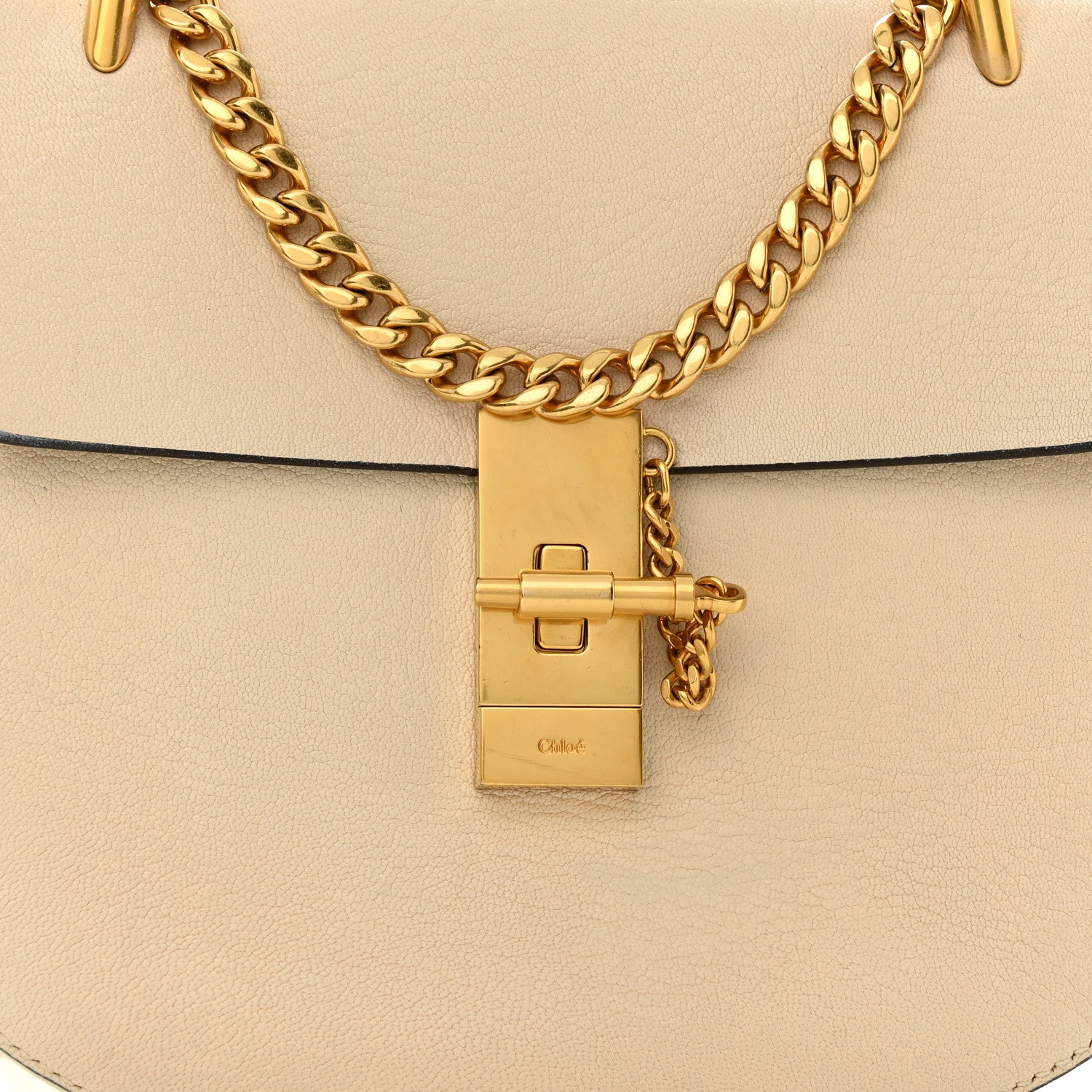 Chloe Grained Lambskin Drew Crossbody Beige 8 of 12