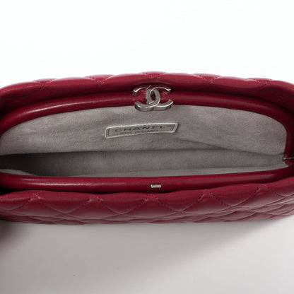 Chanel Lambskin Quilted Clutch Red 7 of 9