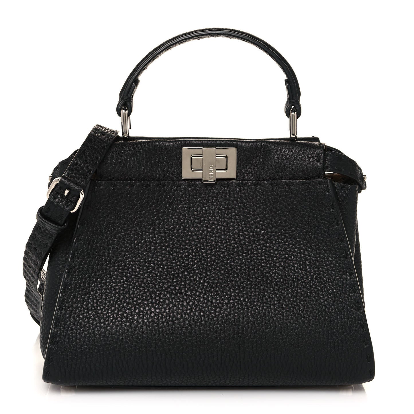 Cuoio Romano Selleria Bi-Color Mini Peekaboo Iconic Satchel Black Mou