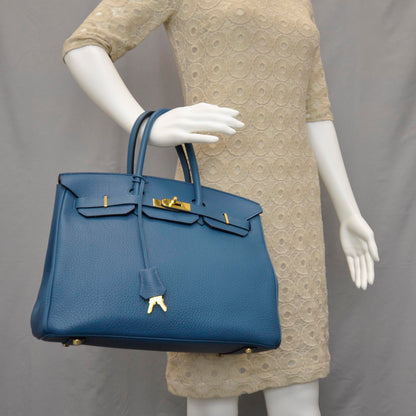 Hermes Togo BIRKIN 35 Bleu Cobalt 2 of 10