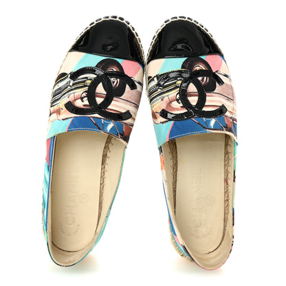 Chanel Fabric Patent CC Espadrilles 35 Multicolor Black 2 of 10