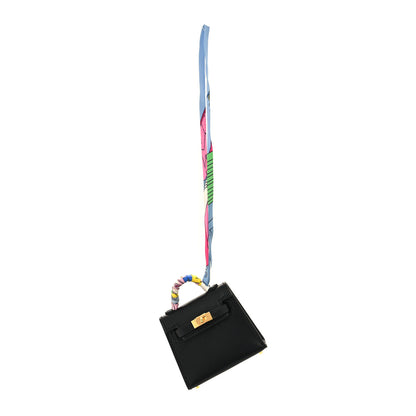 Hermes Tadelakt Mini Kelly Twilly Bag Charm Black 1 of 5