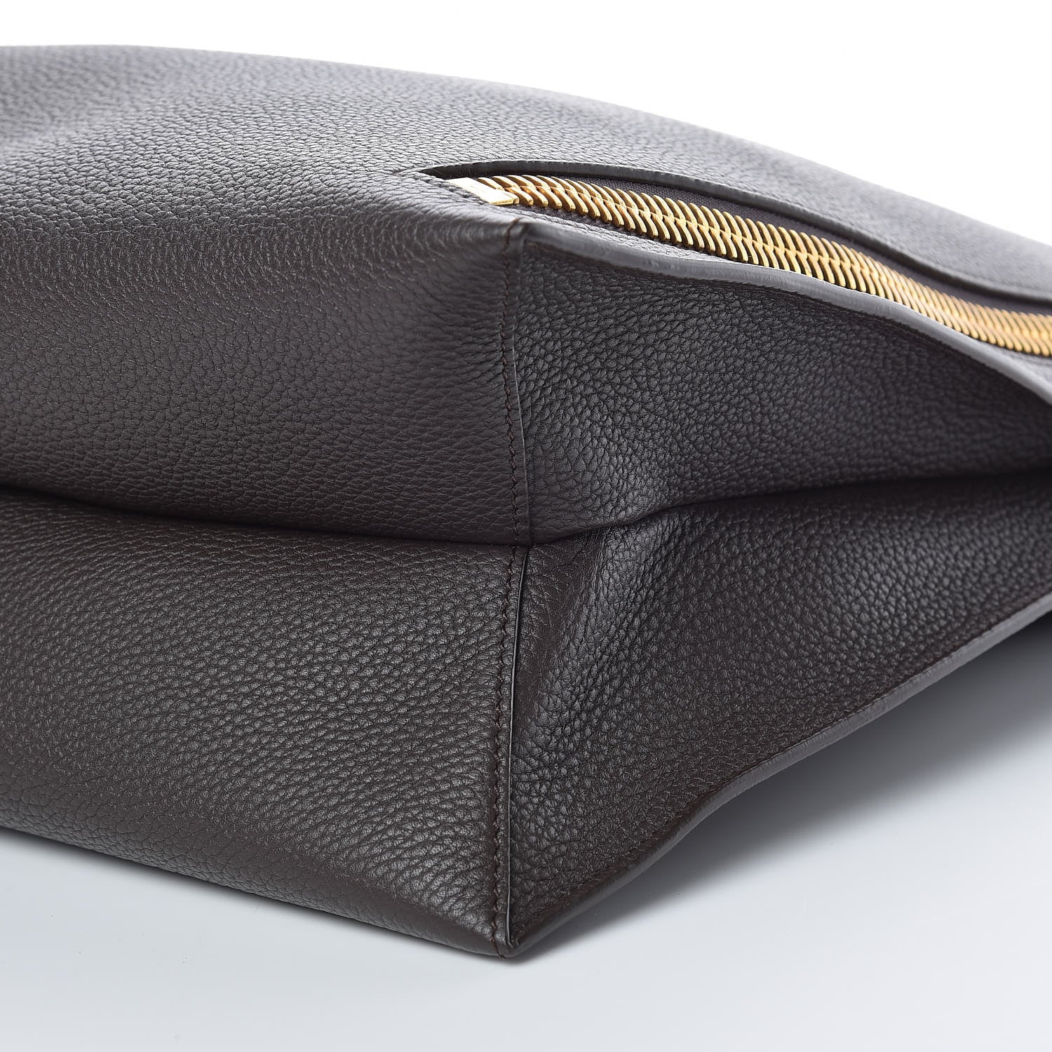 Tom Ford Pebbled Calfskin Large Alix Padlock Zip Hobo Bag Grey 11 of 11