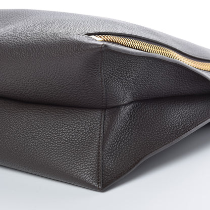 Tom Ford Pebbled Calfskin Large Alix Padlock Zip Hobo Bag Grey 11 of 11