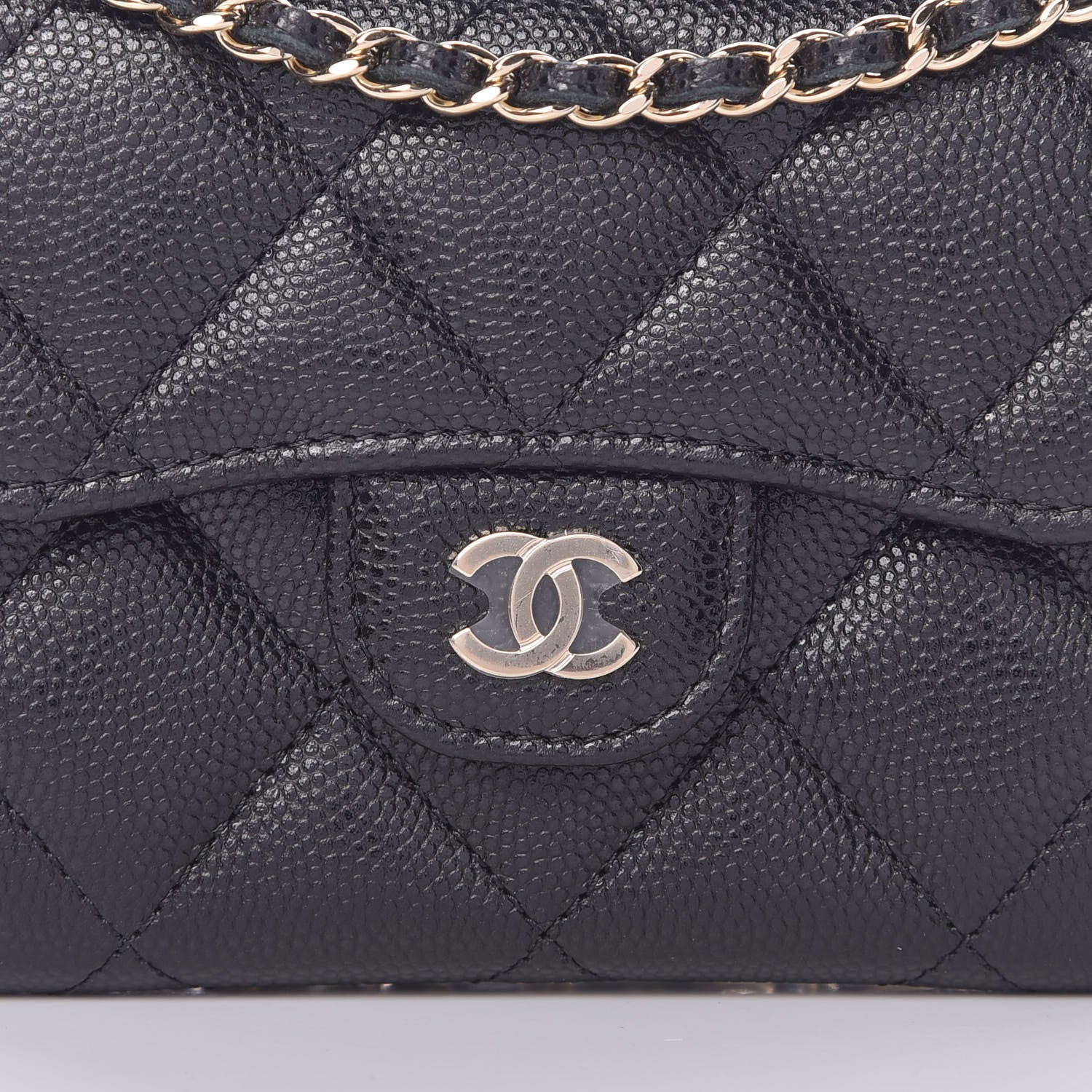 Chanel Caviar Quilted Flap Card Holder On Chain Black 9 of 12