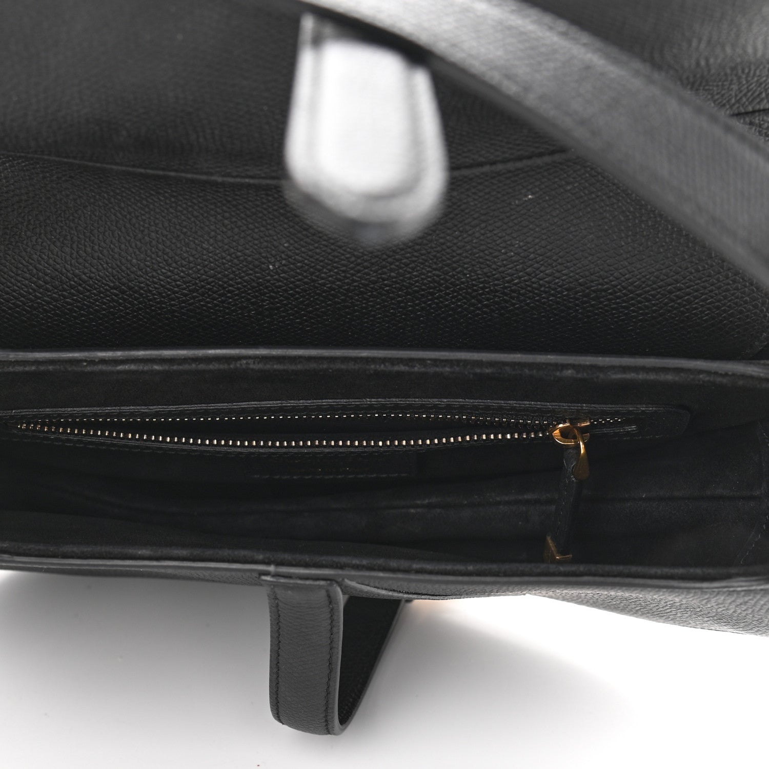 Christian Dior Grained Calfskin Saddle Bag Black 11 of 13