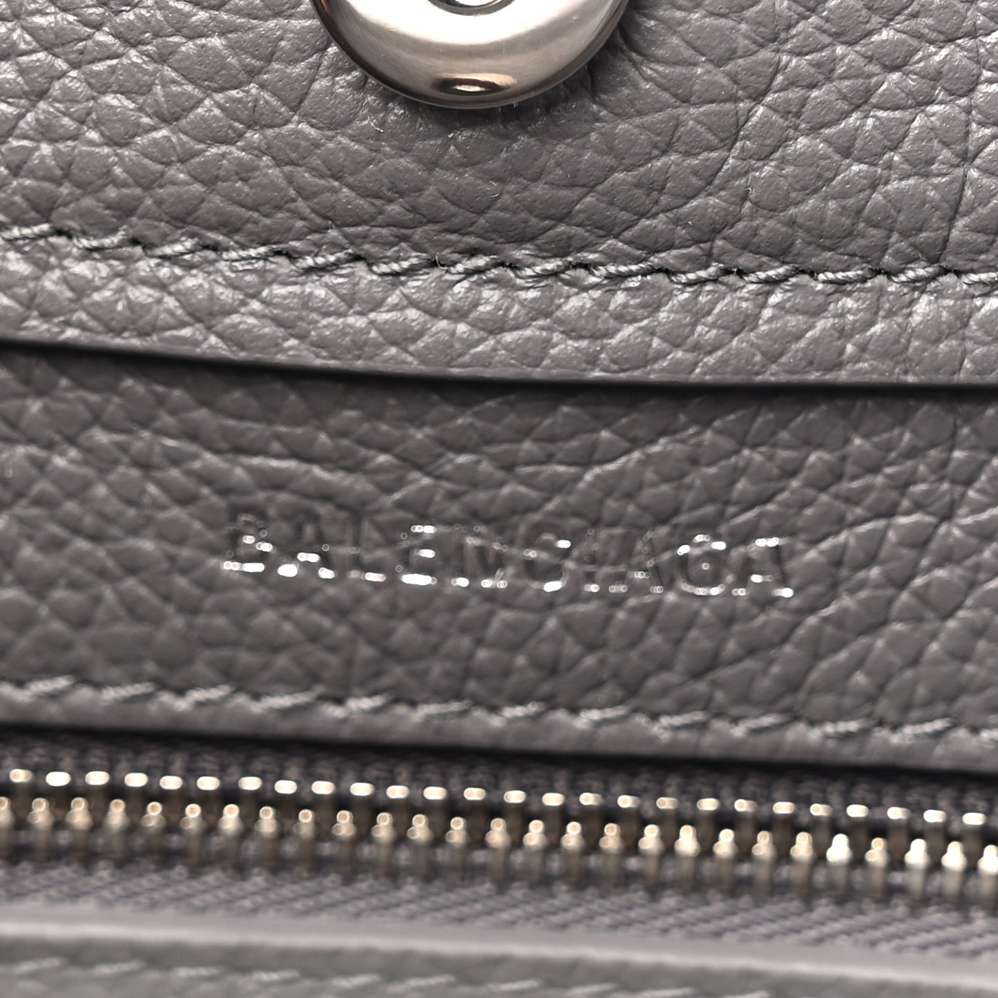 Grained Calfskin Mini 2.0 Everyday North South Shoulder Tote Bag Mink Grey