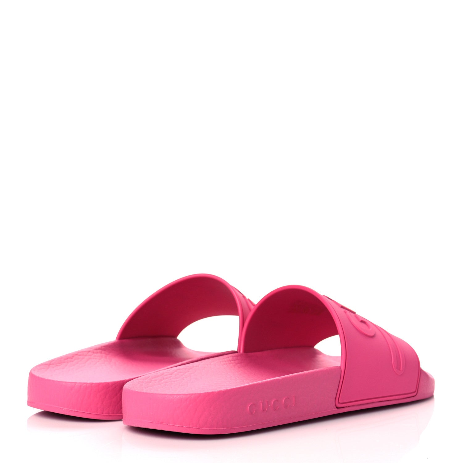 Gucci Rubber Womens Logo Slide Sandals 41 Fuchsia 4 of 9