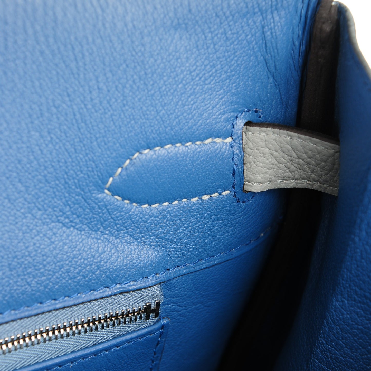 Togo Birkin 35 Gris Mouette Bleu Agate