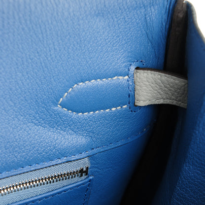 Hermes Togo Birkin 35 Gris Mouette Bleu Agate 22 of 24