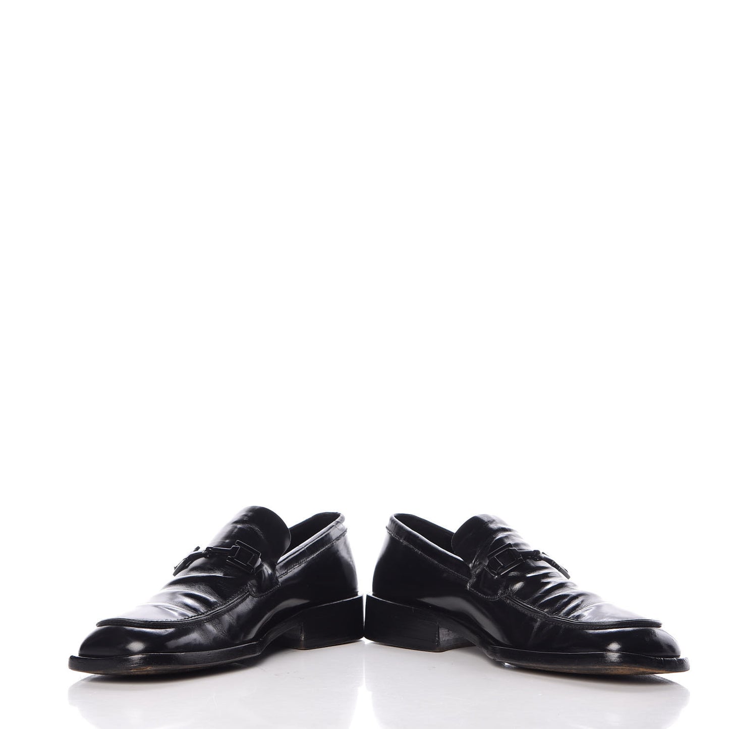 Calfskin Mens Horsebit Loafers 7.5 Black