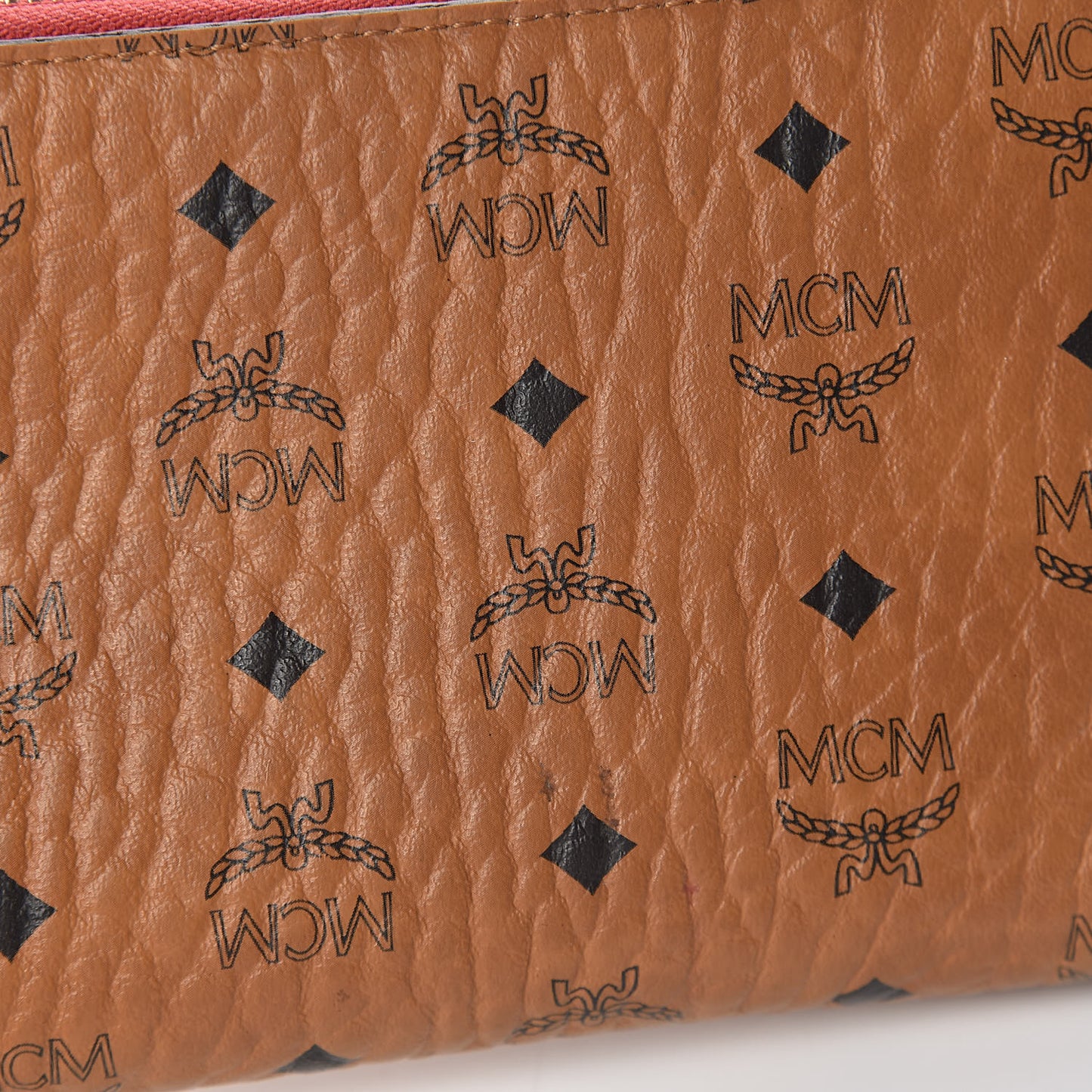 Visetos Large Zip Around Wallet Cognac Red