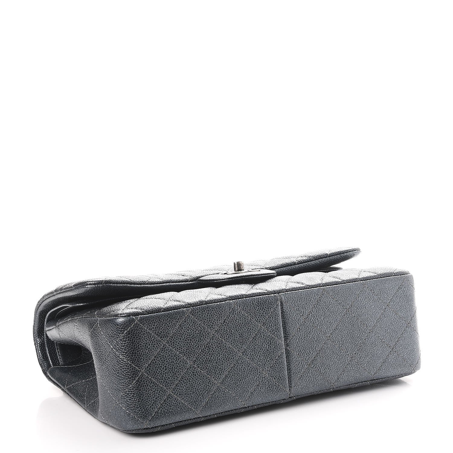 Chanel Metallic Caviar Quilted Jumbo Double Flap Dark Grey 5 of 8