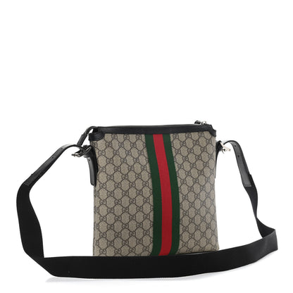 Gucci GG Supreme Monogram Web Messenger Bag Black 3 of 9