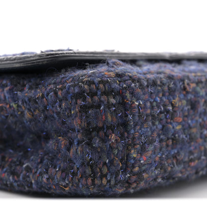 Chanel Tweed Watersnake Quilted Medium CC Filigree Flap Blue 9 of 11