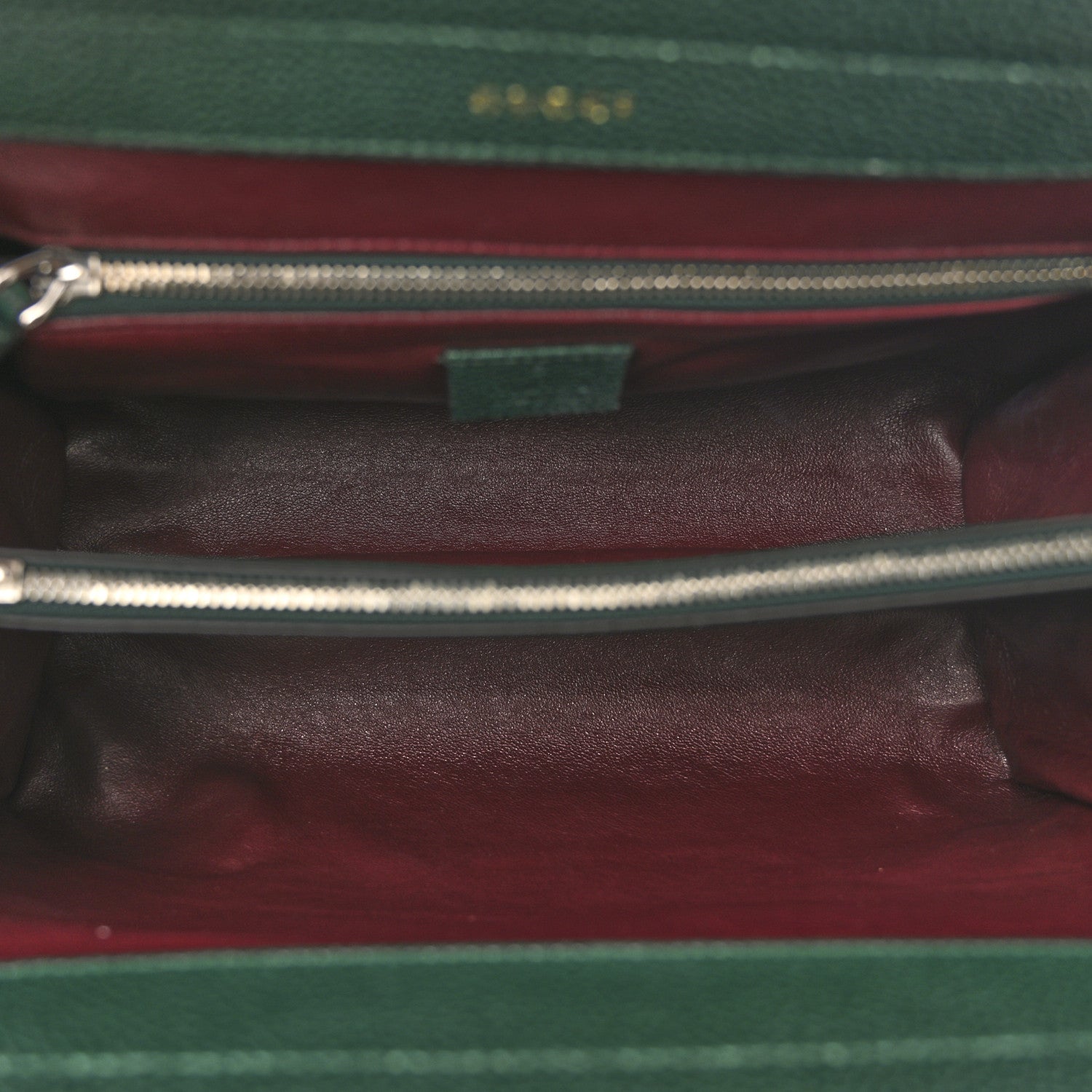 Gucci Grainy Calfskin Small Zumi Top Handle Bag Vintage Green 5 of 12