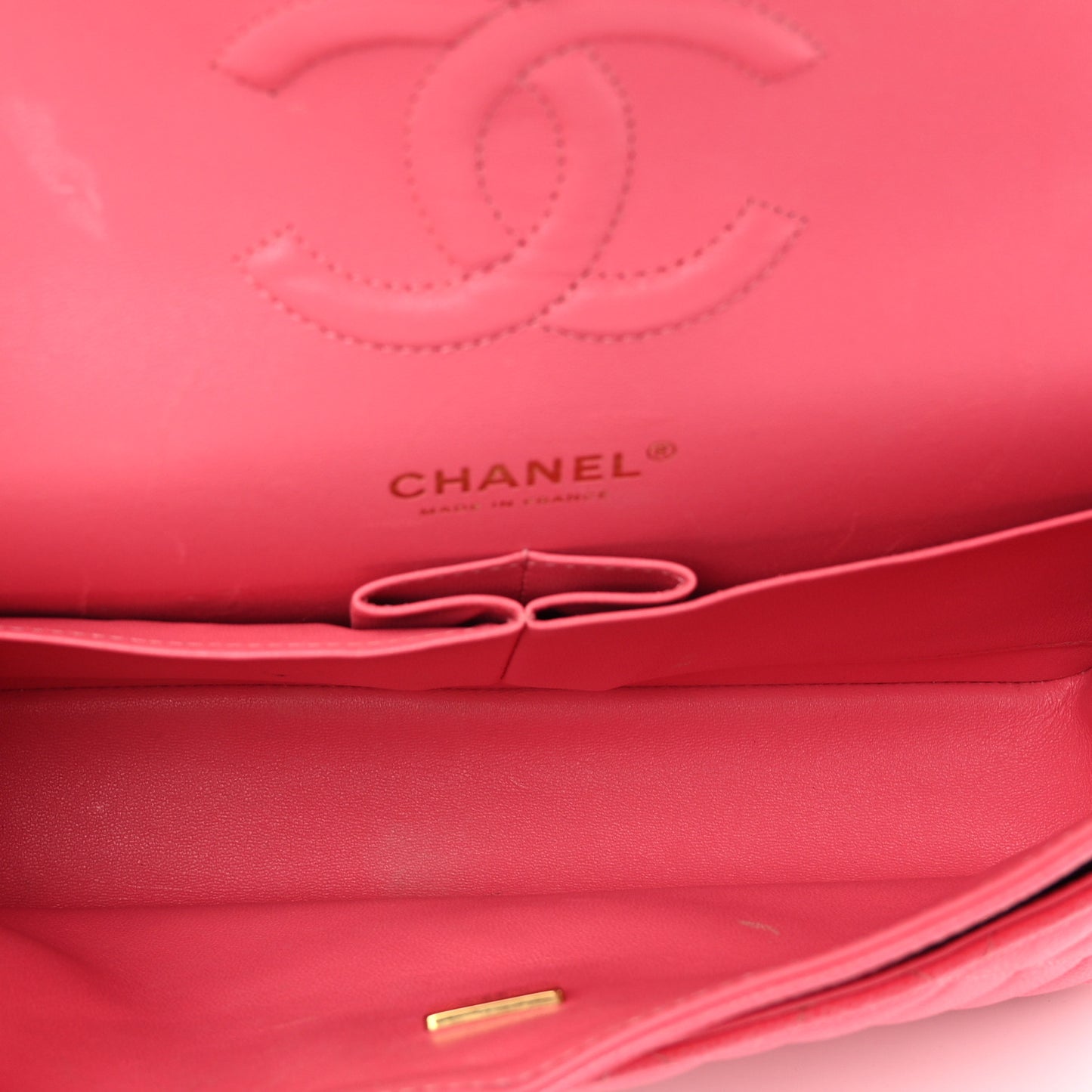 Shiny Caviar Quilted Medium Double Flap Pink