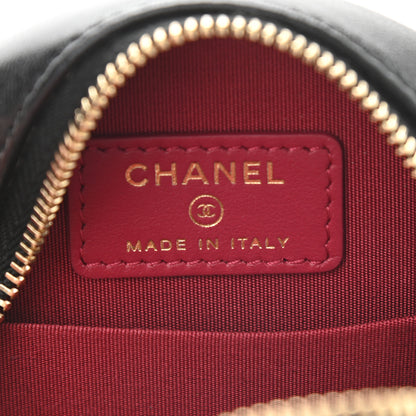 Chanel Lambskin Quilted Chanel 19 Round Clutch With Chain Black 6 of 9