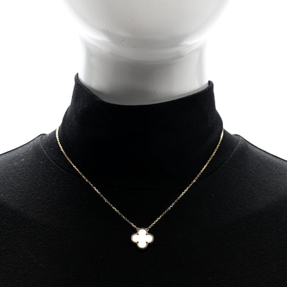 Van Cleef & Arpels 18K Yellow Gold Mother of Pearl Vintage Alhambra Pendant Necklace 2 of 5