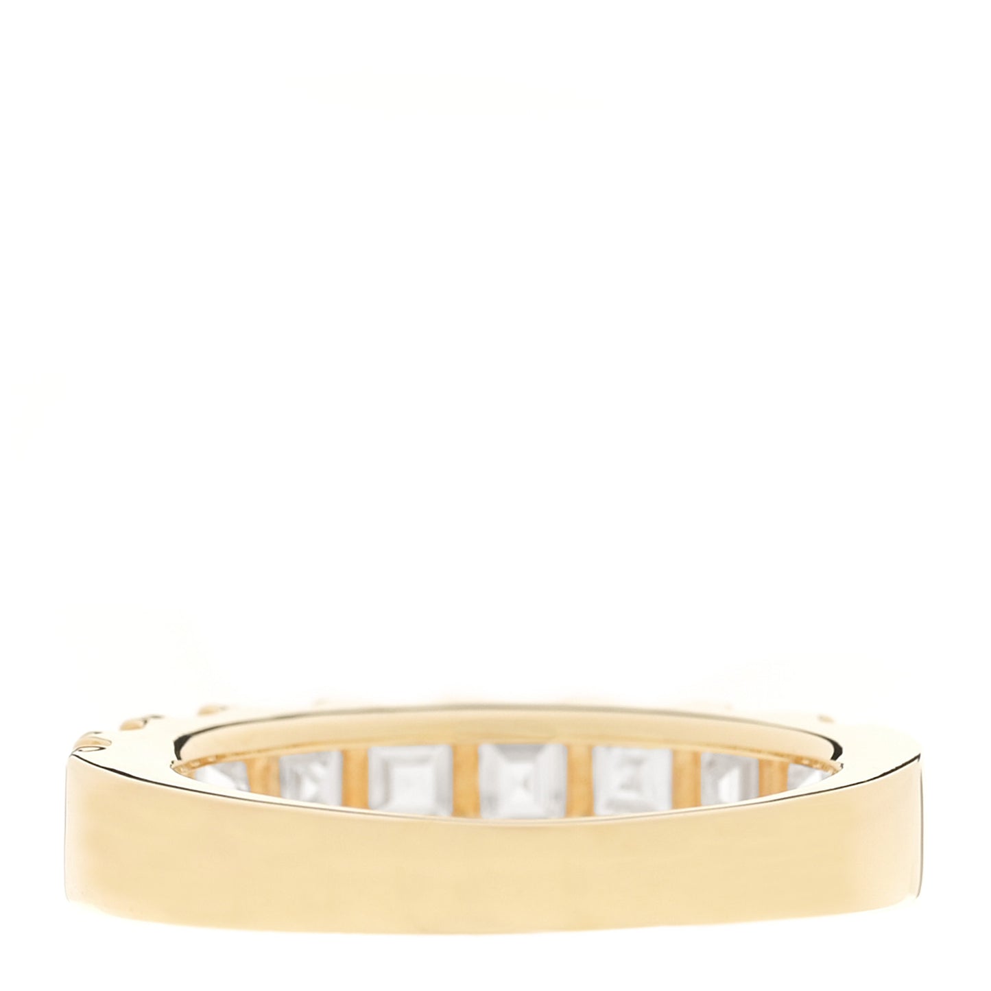 18K Yellow Gold Diamond 2.00ctw Square Emerald Cut Half Eternity Band Ring 52 6