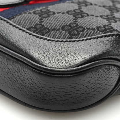 Gucci X BALENCIAGA BB Monogram Calfskin Web Mini Jackie 1961 Hobo Black 8 of 8