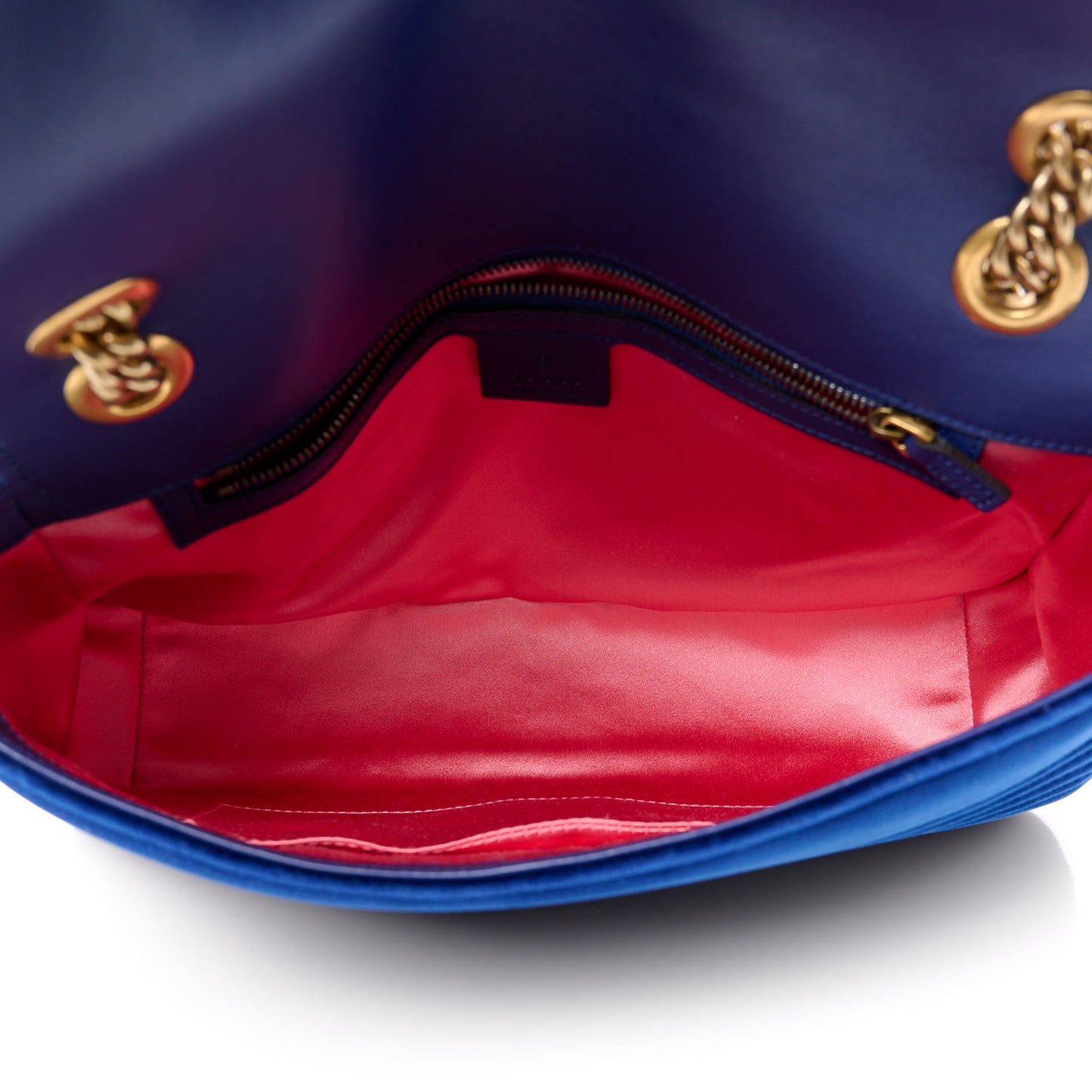 Velvet Matelasse Medium GG Marmont Shoulder Bag Cobalt Blue
