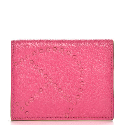 Hermes Chevre Mysore Evelyne Card Wallet Rose Tyrien 1 of 7