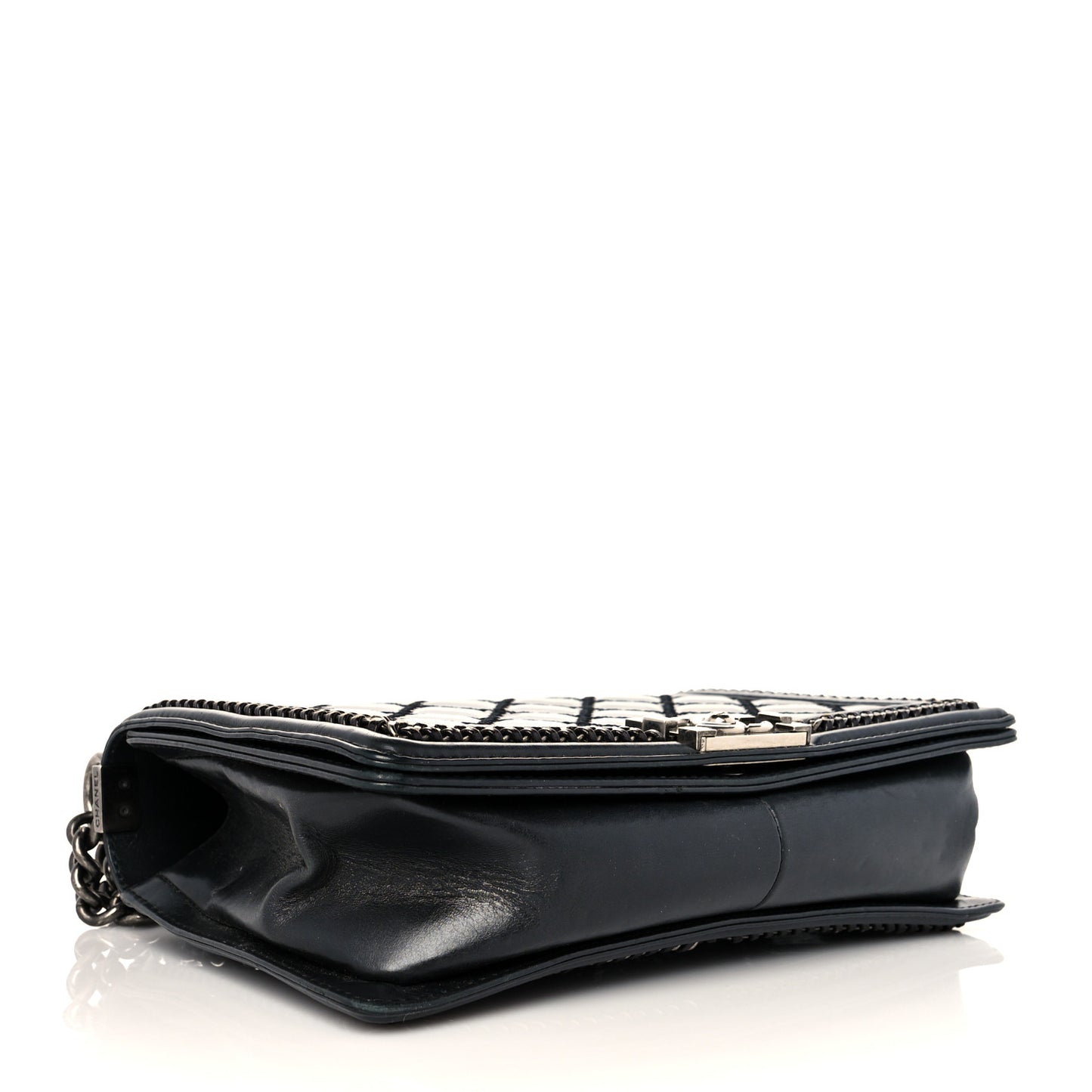 Calfskin Quilted New Medium Boy Top Handle Flap Black