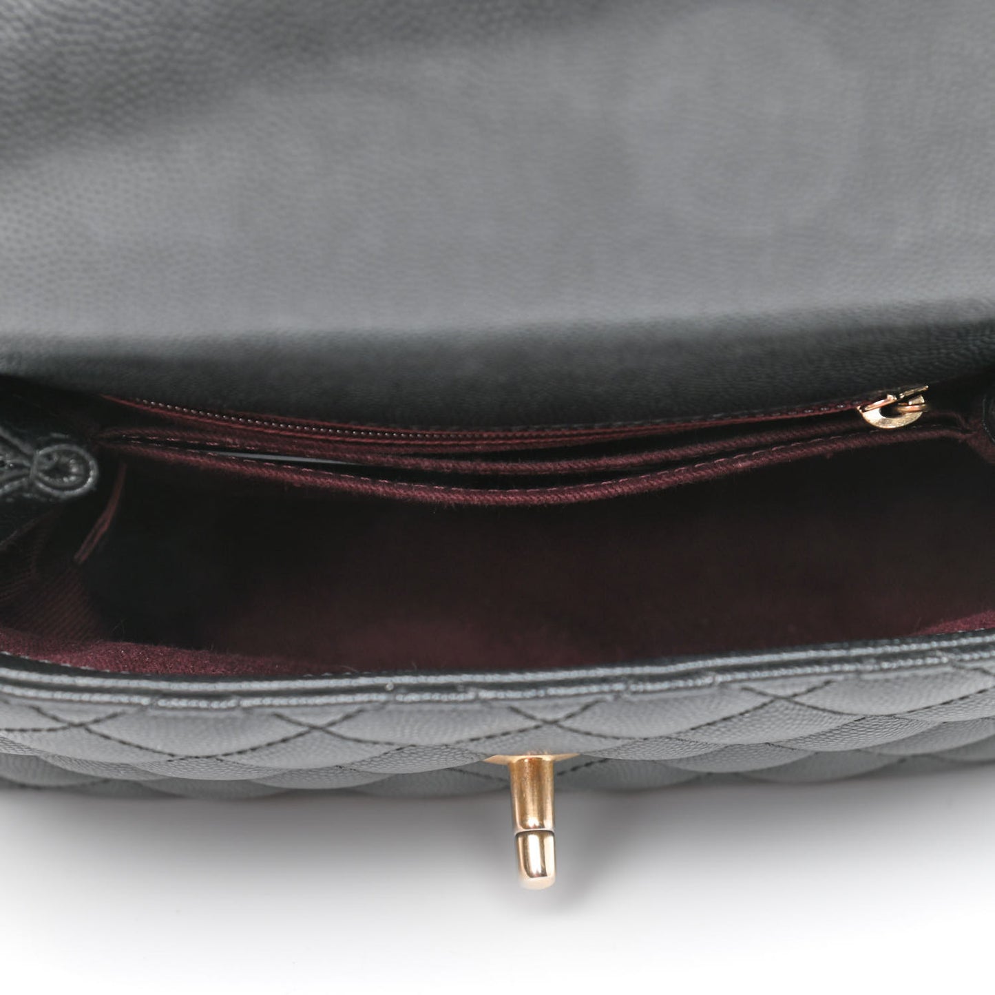 Caviar Quilted Mini Coco Handle Flap Black