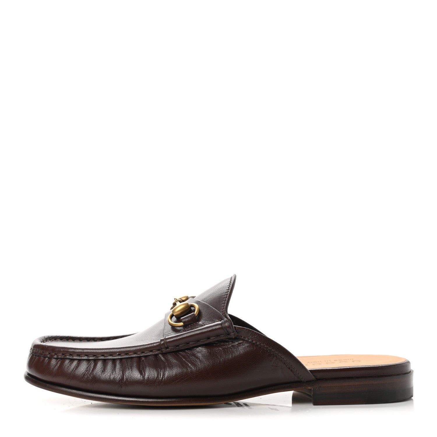 Gucci Calfskin Mens Princetown Slippers 7.5 Fondente Brown 1 of 9