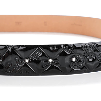 Chanel Patent Calfskin Quilted Lucky Symbols CC Belt 85 34 Black 5 of 7