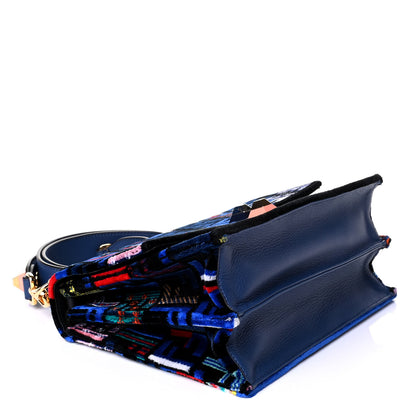 Fendi Velvet Vitello Dolce Fun Fair Kan I Shoulder Bag Blue Multicolor 3 of 5