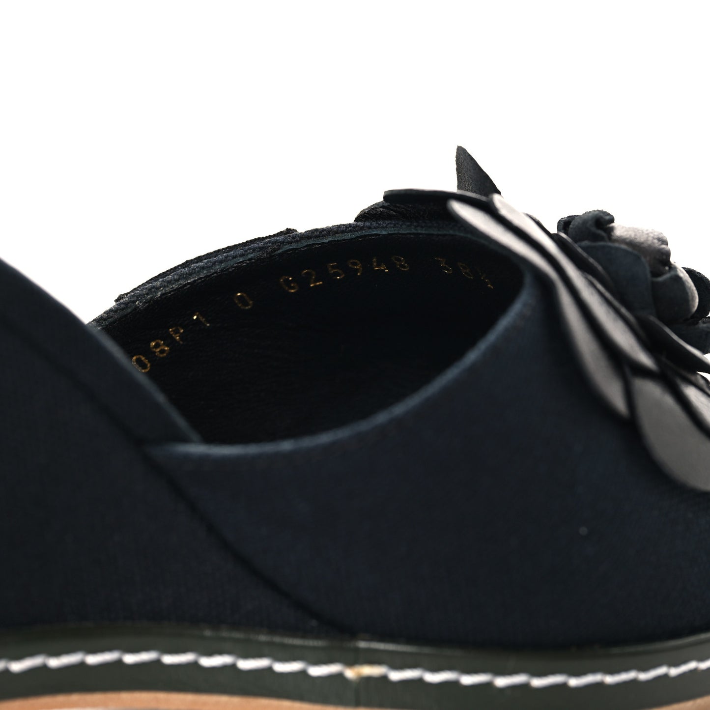 Canvas Camellia Wedge Sandals 38.5 Black 38.5 Black