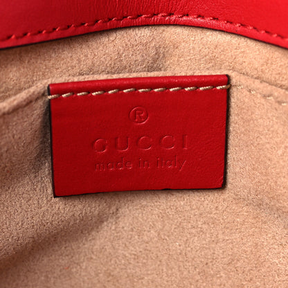 Gucci Calfskin Matelasse Mini GG Marmont Shoulder Bag Hibiscus Red 6 of 11