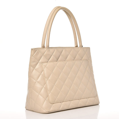 Chanel Caviar Quilted Medallion Tote Light Beige 3 of 12