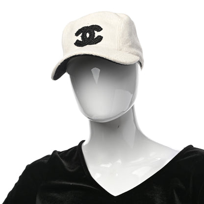Chanel Terry Cotton CC Cap Hat S White 2 of 8