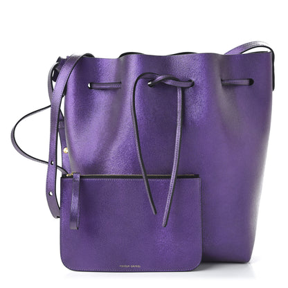 Mansur Gavriel Metallic Calfskin Bucket Bag Purple 1 of 9