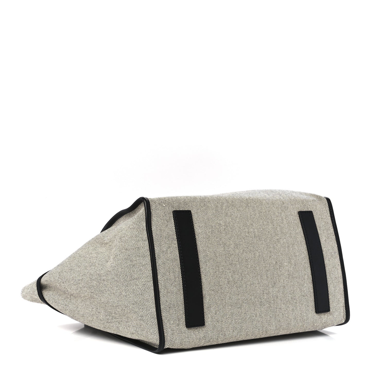 Canvas Calfskin XL Morris Tote Optic White Black