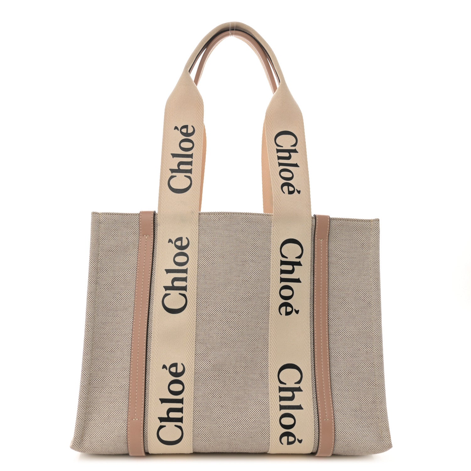 Chloe Cotton Calfskin Medium Woody Ribbon Tote Biscotti Beige 1 of 11