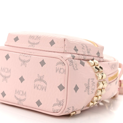 MCM Visetos Side Stud X-Mini Stark Bebe Boo Backpack Soft Pink 9 of 10