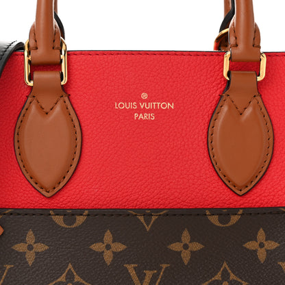 Louis Vuitton Calfskin Monogram Fold Tote PM Cerise Cream Black 8 of 10